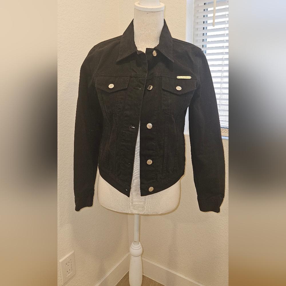 See By Chloe Black Denim Jacket with Silver Accents